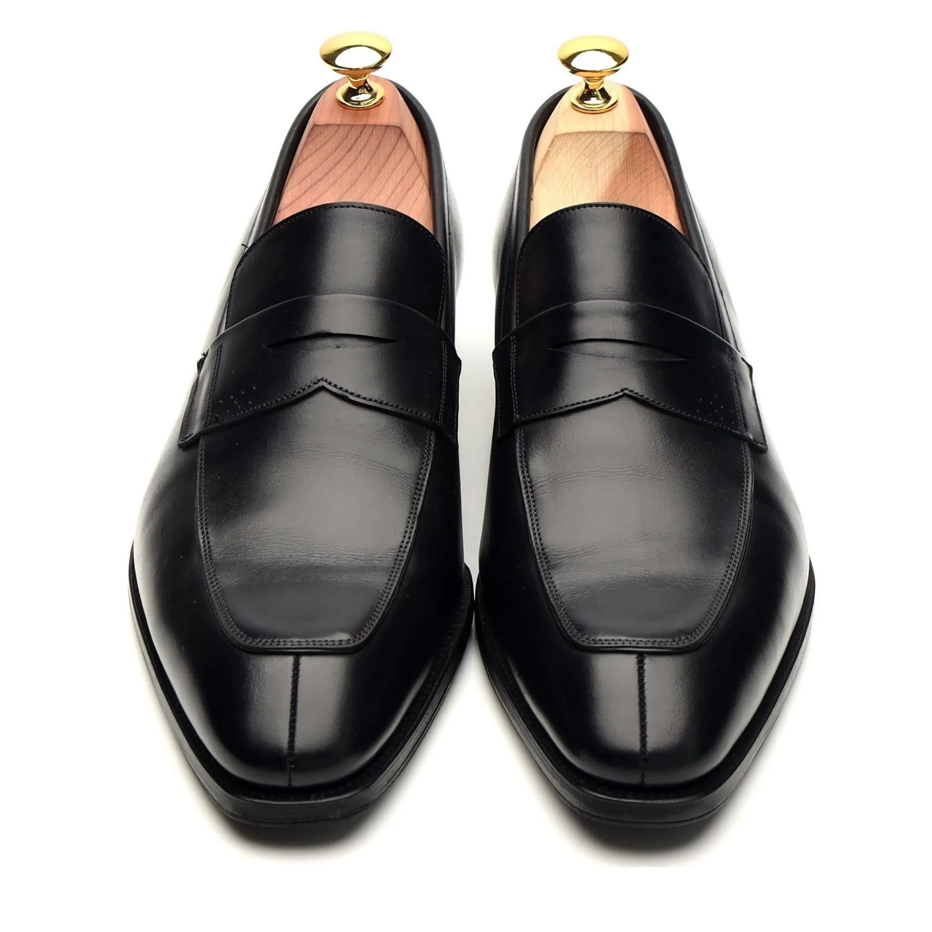 '10082' Black Leather Loafers UK 7.5 EE
