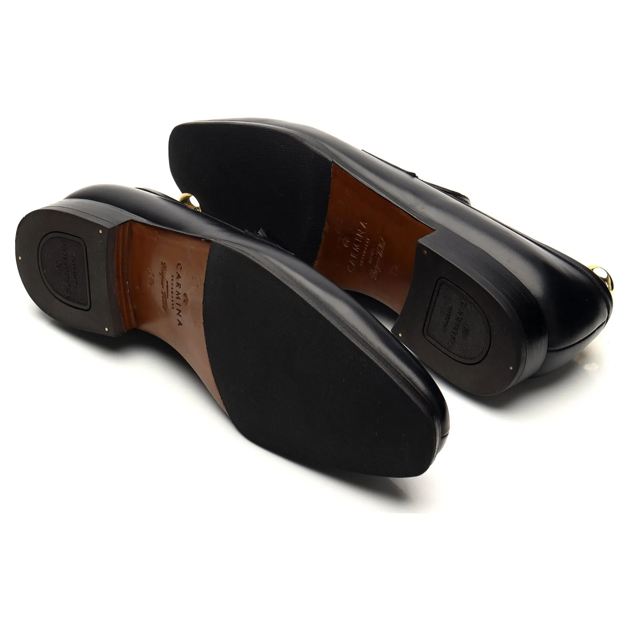 '10082' Black Leather Loafers UK 7.5 EE