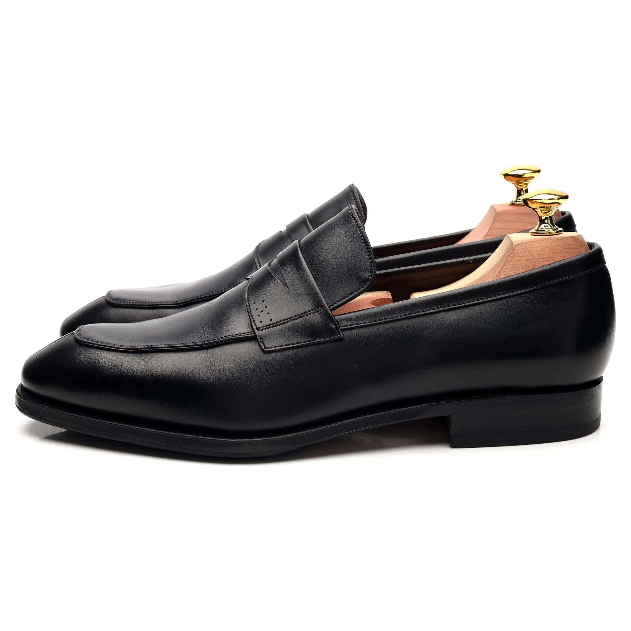 '10082' Black Leather Loafers UK 7.5 EE