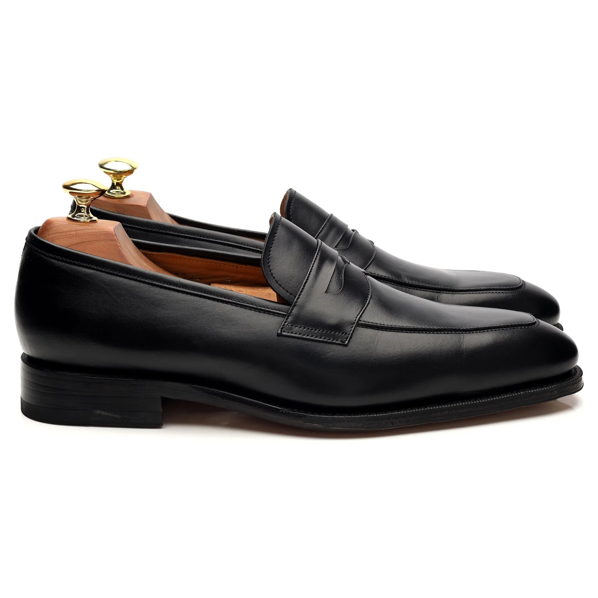 '101330' Black Leather Loafers UK 8
