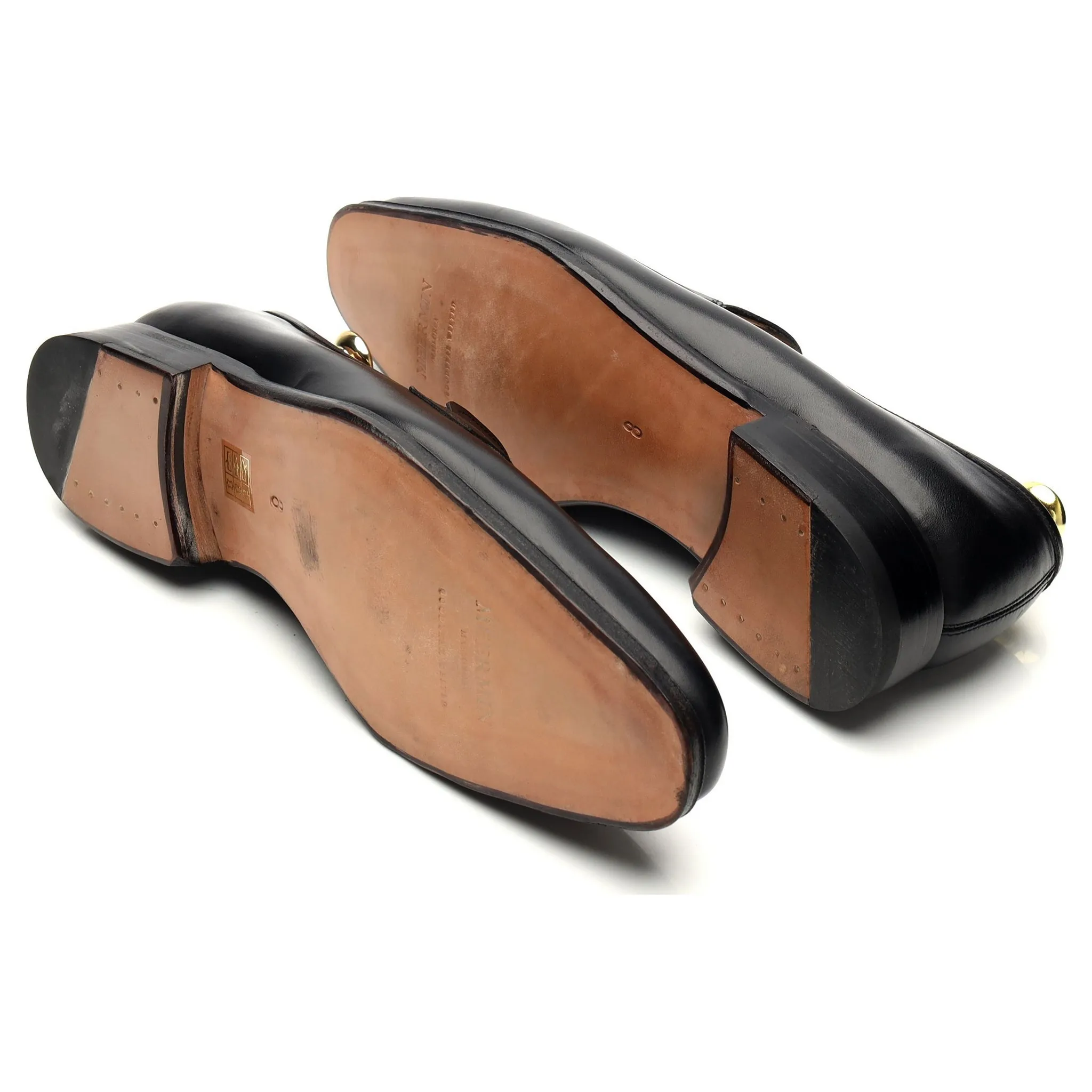 '101330' Black Leather Loafers UK 8