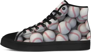 Baseball Shoes High Top Canvas Sneakers Lace Up Casual Walking Shoes for Men Women