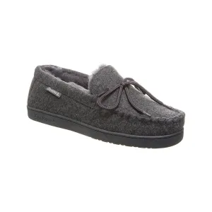 Bearpaw Mens Moc II Gray Suede Sheep Lined Warm Comfortable Moccasins