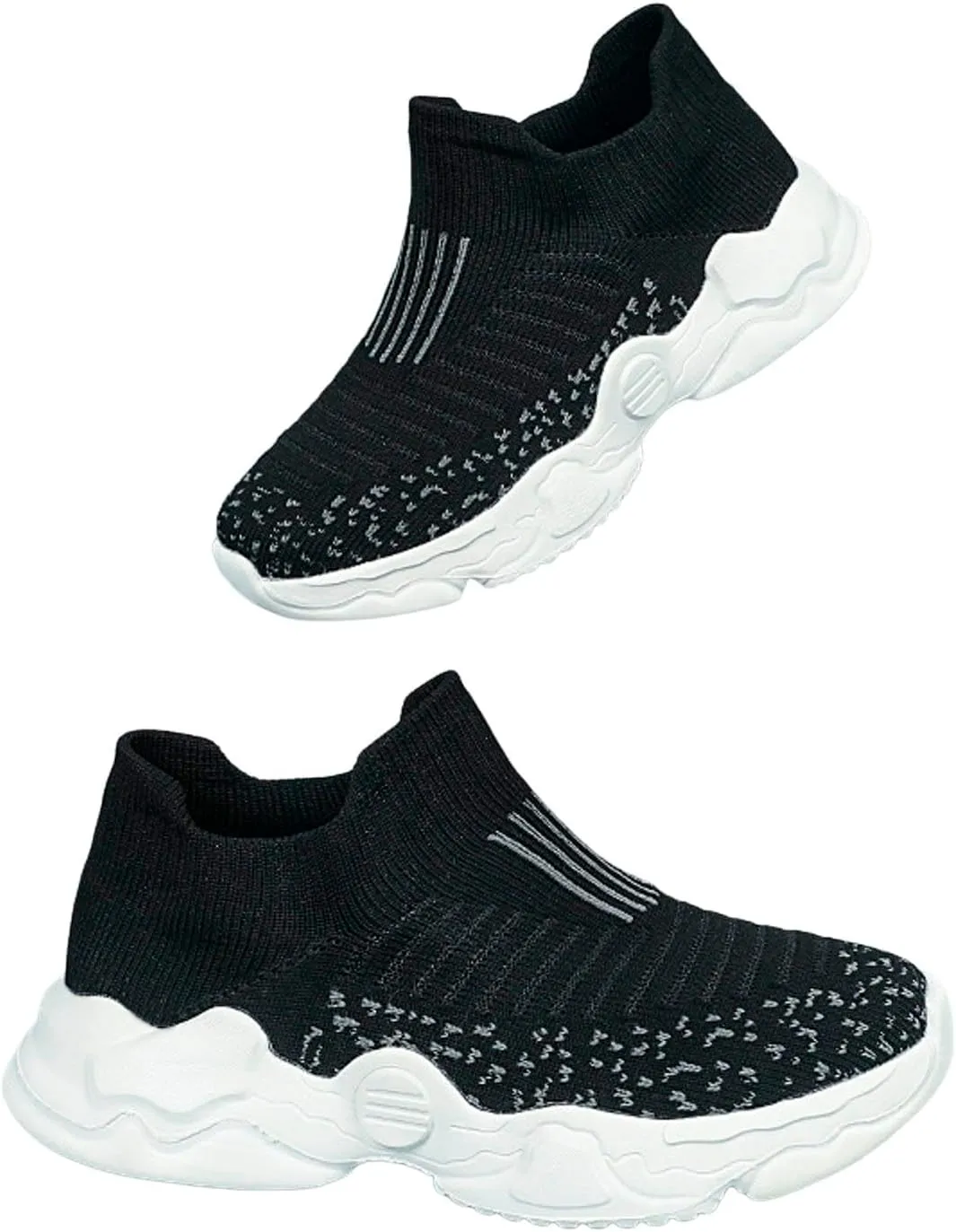 Boys Girls Walking Shoes Mesh Breathable Slip on Sneakers Toddler Wide First Walking Barefoot Shoes Non-Slip Soft Sole