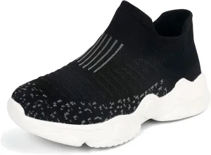 Boys Girls Walking Shoes Mesh Breathable Slip on Sneakers Toddler Wide First Walking Barefoot Shoes Non-Slip Soft Sole
