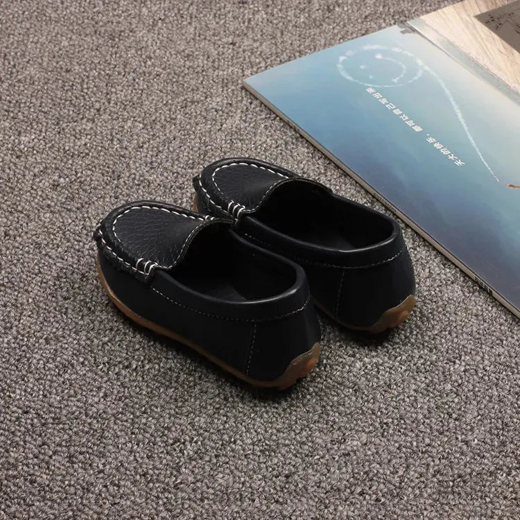 Boys Soft Loafers Slip-on PU Leather Shoes Moccasin