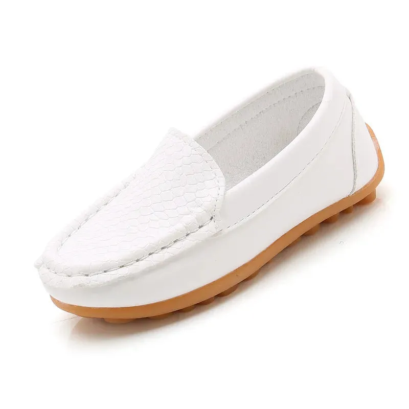 Boys Soft Loafers Slip-on PU Leather Shoes Moccasin