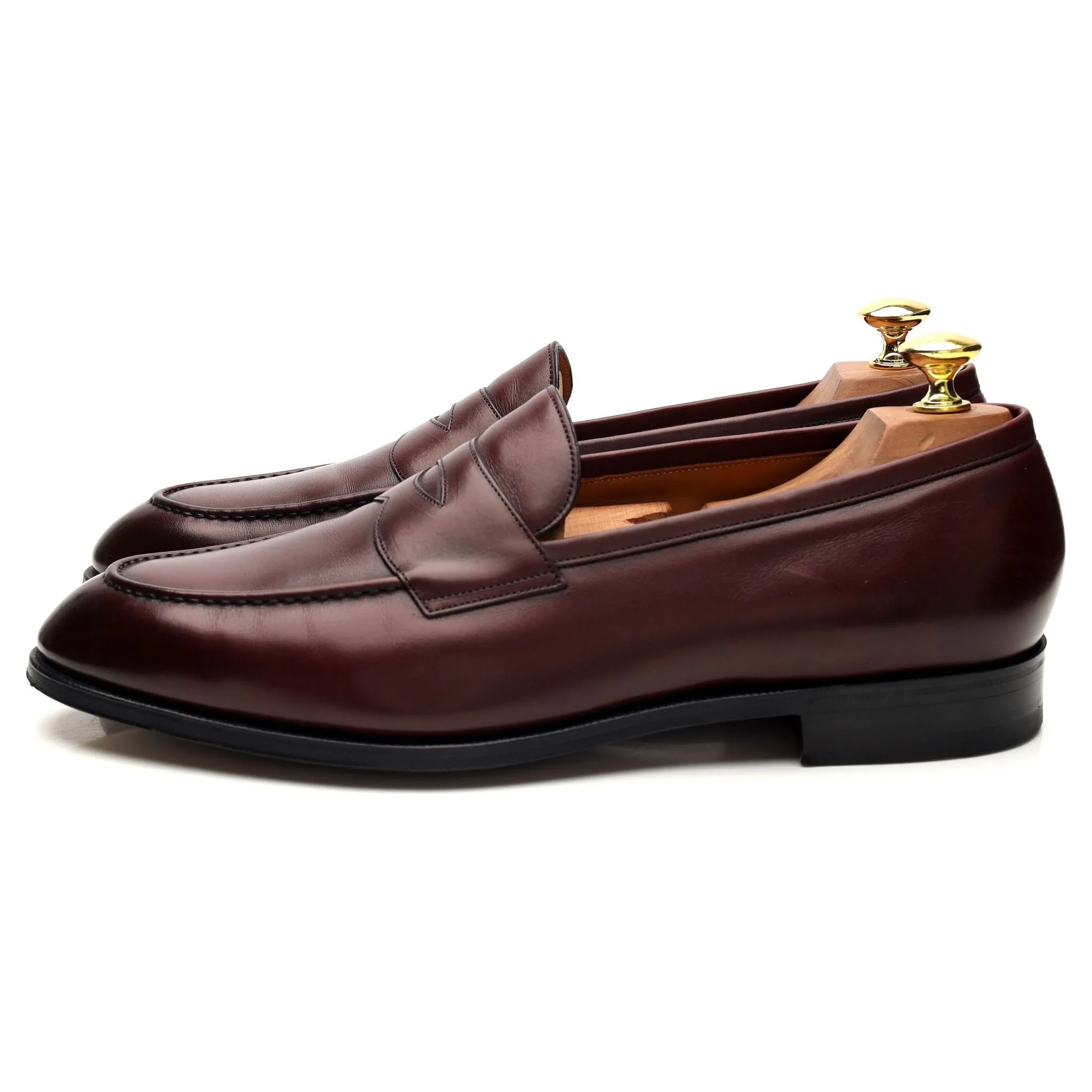 'Burford' Burgundy Leather Loafers UK 8.5 E