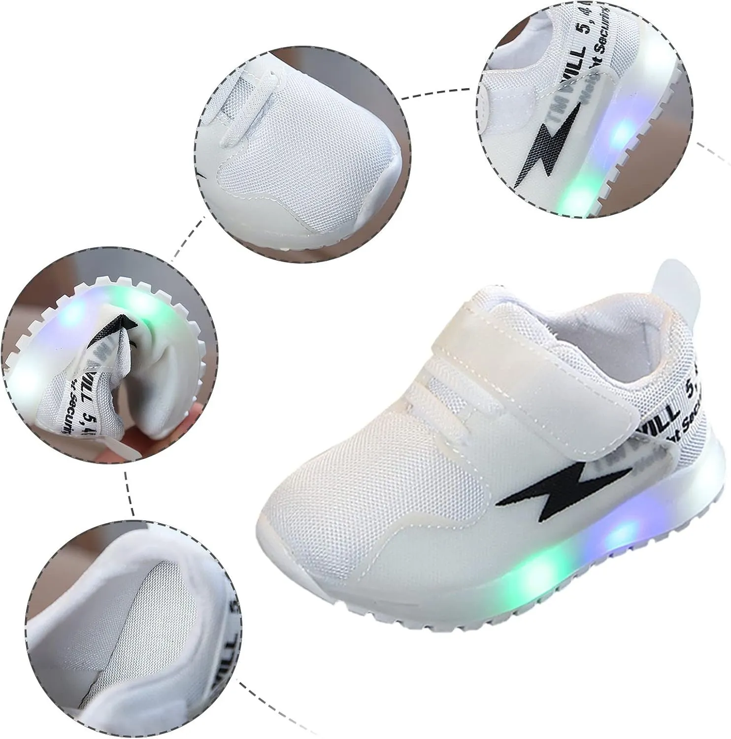 Children Kids Girls Boys Light Luminous Shoes Sport Shoes Crib