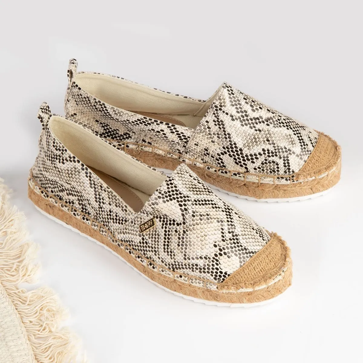 Espadrilles Creta Snake Beige