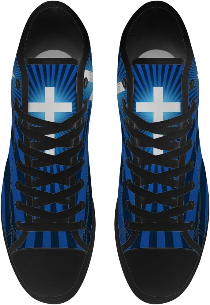 Faith Shoes for Men Women Faith Over Fear High Top Canvas Sneakers Lace Up Casual Walking Shoes Gifts for Dad Mom