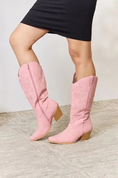 Forever Link Pink Knee High Cowgirl Boots