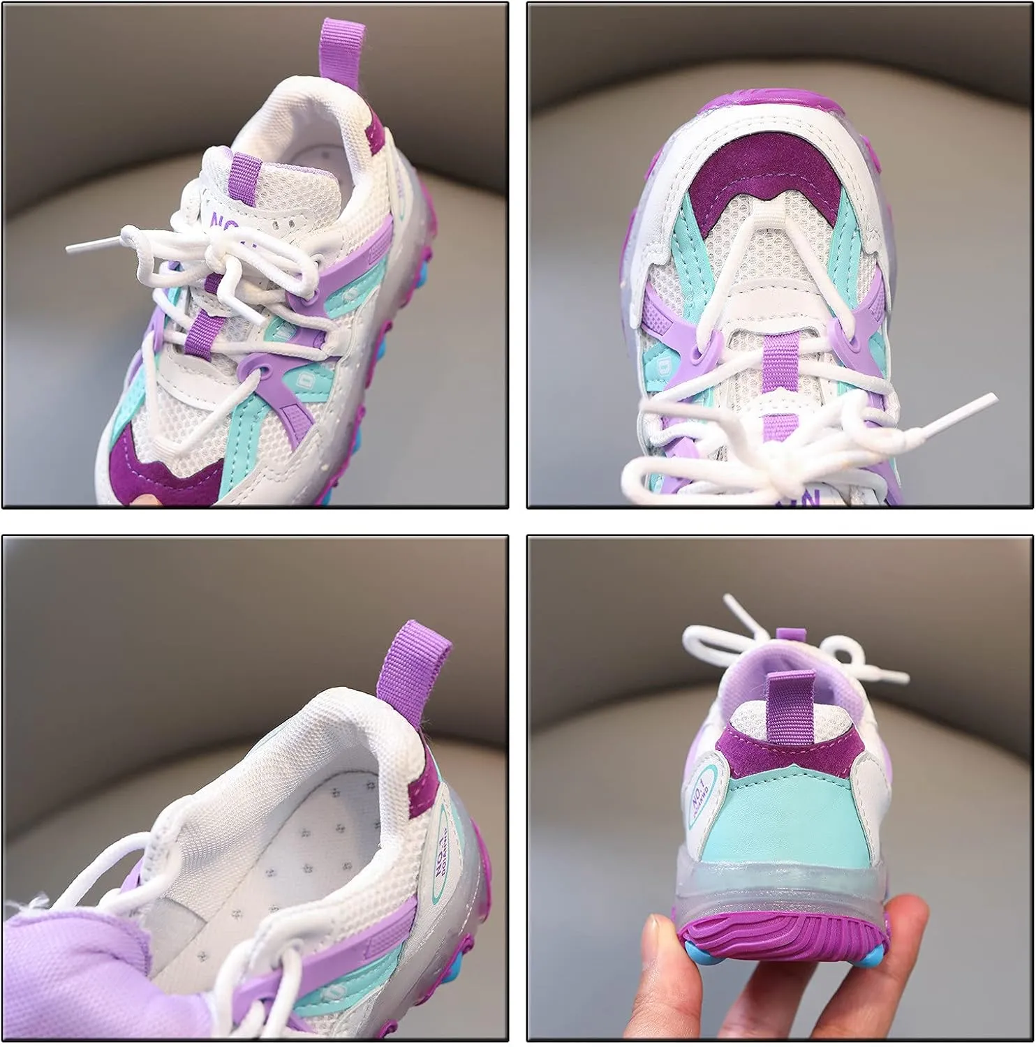 Gaoqi Toddler Newborn Sneaker Breathable Sports Shoes LED Light Shoes Luminous Running Shoes Soft Sole Luminous Sneaker (Purple, 5.5-6Years Little Kid)
