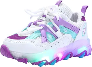Gaoqi Toddler Newborn Sneaker Breathable Sports Shoes LED Light Shoes Luminous Running Shoes Soft Sole Luminous Sneaker (Purple, 5.5-6Years Little Kid)