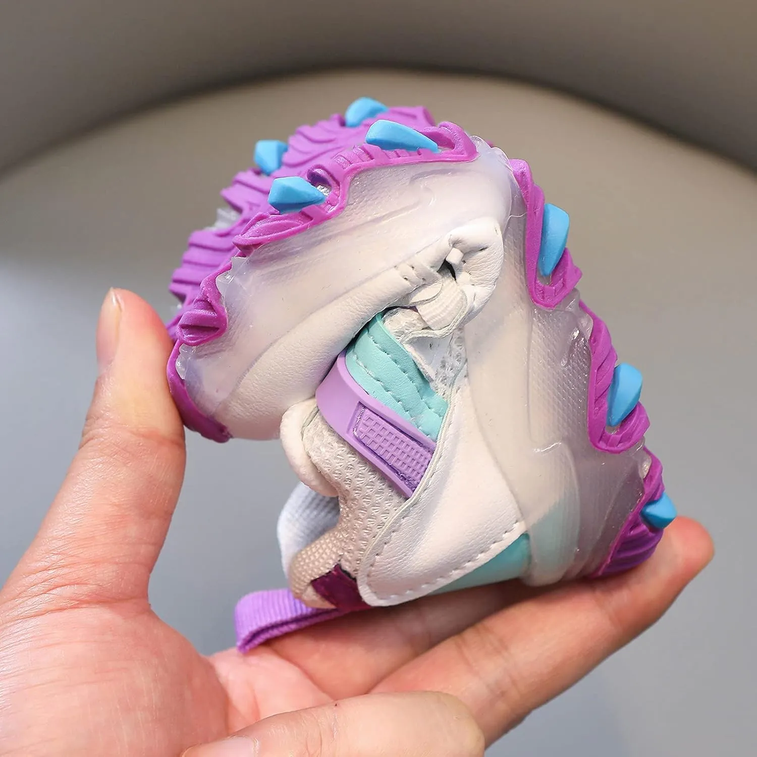 Gaoqi Toddler Newborn Sneaker Breathable Sports Shoes LED Light Shoes Luminous Running Shoes Soft Sole Luminous Sneaker (Purple, 5.5-6Years Little Kid)