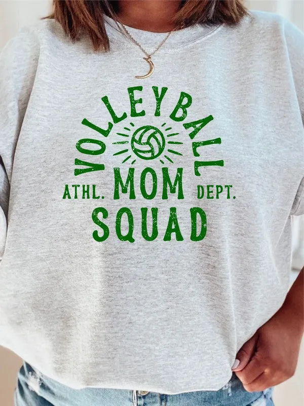 (Green Print) Mom Squad Volleyball Ath Department