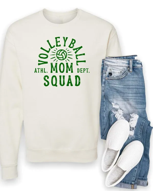 (Green Print) Mom Squad Volleyball Ath Department