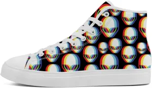High Shoes for Men Women Alien High Top Canvas Sneakers Lace Up Casual Walking Shoes Gifts for Boys Girls