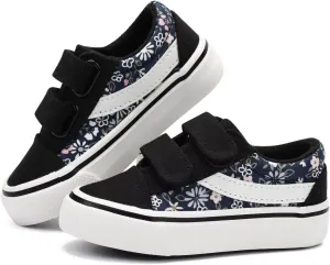 JUDIS Kids Canvas Shoes Dual Adjustable Hook and Loop Casual Sneakers Boys and Girls Fashion Shoes