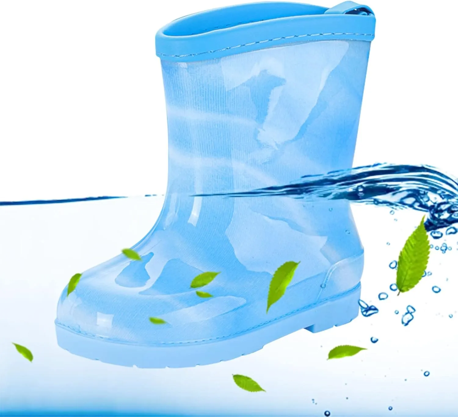 Kids Bow Rain Boots for Girls Toddler Waterproof Rubber Cute Rainbow Rain Shoes Lightweight Anti Slip Garden Boots