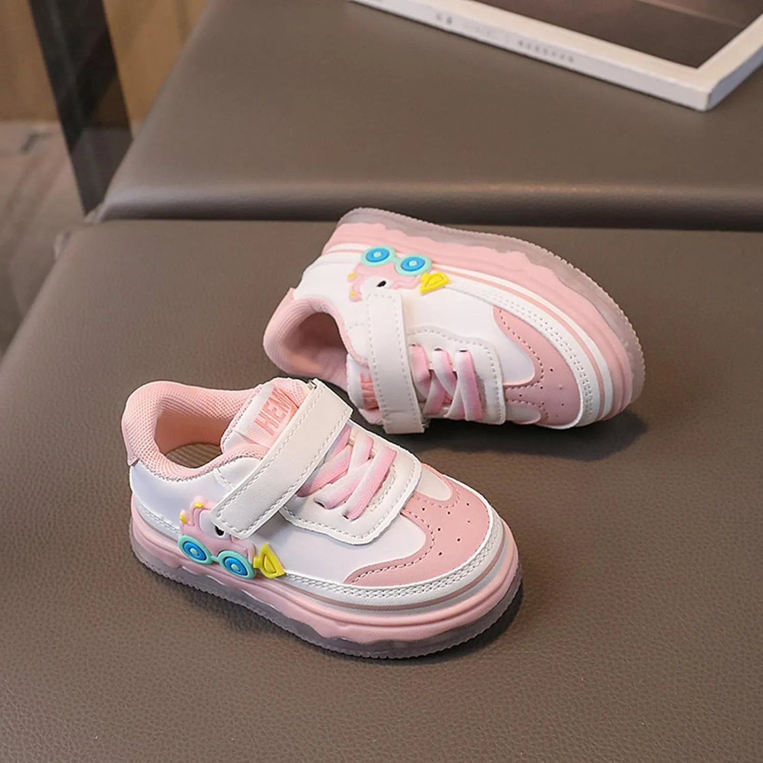 Kids Light Up Flashing Sneaker Athletic Running Shoes Lace-Up Slip-on Sneakers for Boy Girl Outdoor Casual Size 1 Shoes