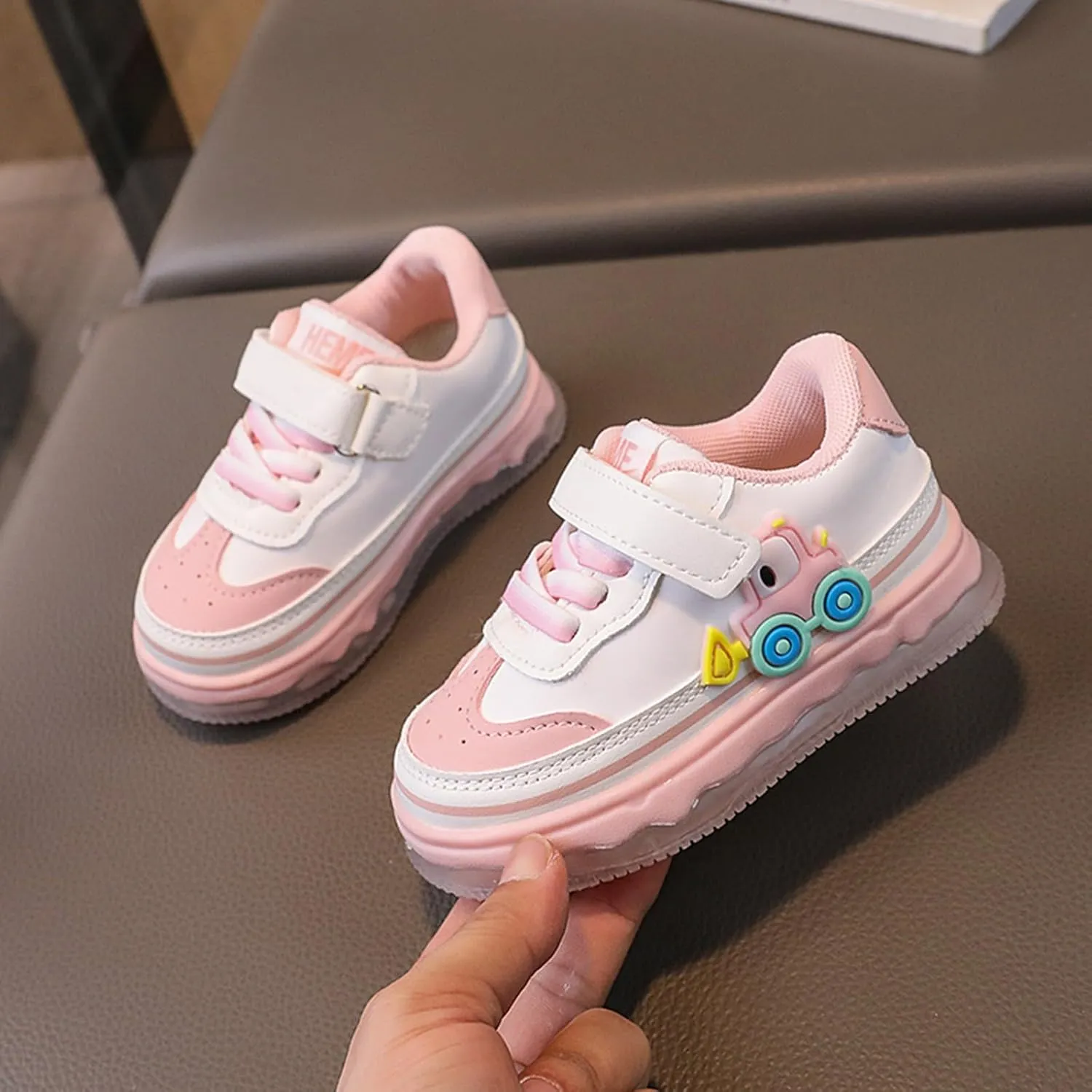 Kids Light Up Flashing Sneaker Athletic Running Shoes Lace-Up Slip-on Sneakers for Boy Girl Outdoor Casual Size 1 Shoes