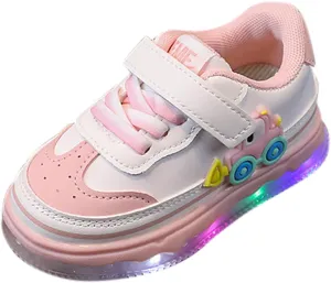 Kids Light Up Flashing Sneaker Athletic Running Shoes Lace-Up Slip-on Sneakers for Boy Girl Outdoor Casual Size 1 Shoes