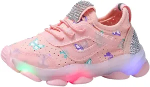 Kids Light Up Shoes Boys Girls Breathable Cute Fashion Flashing Sneaker Toddler Athletic Running First Walking Shoes