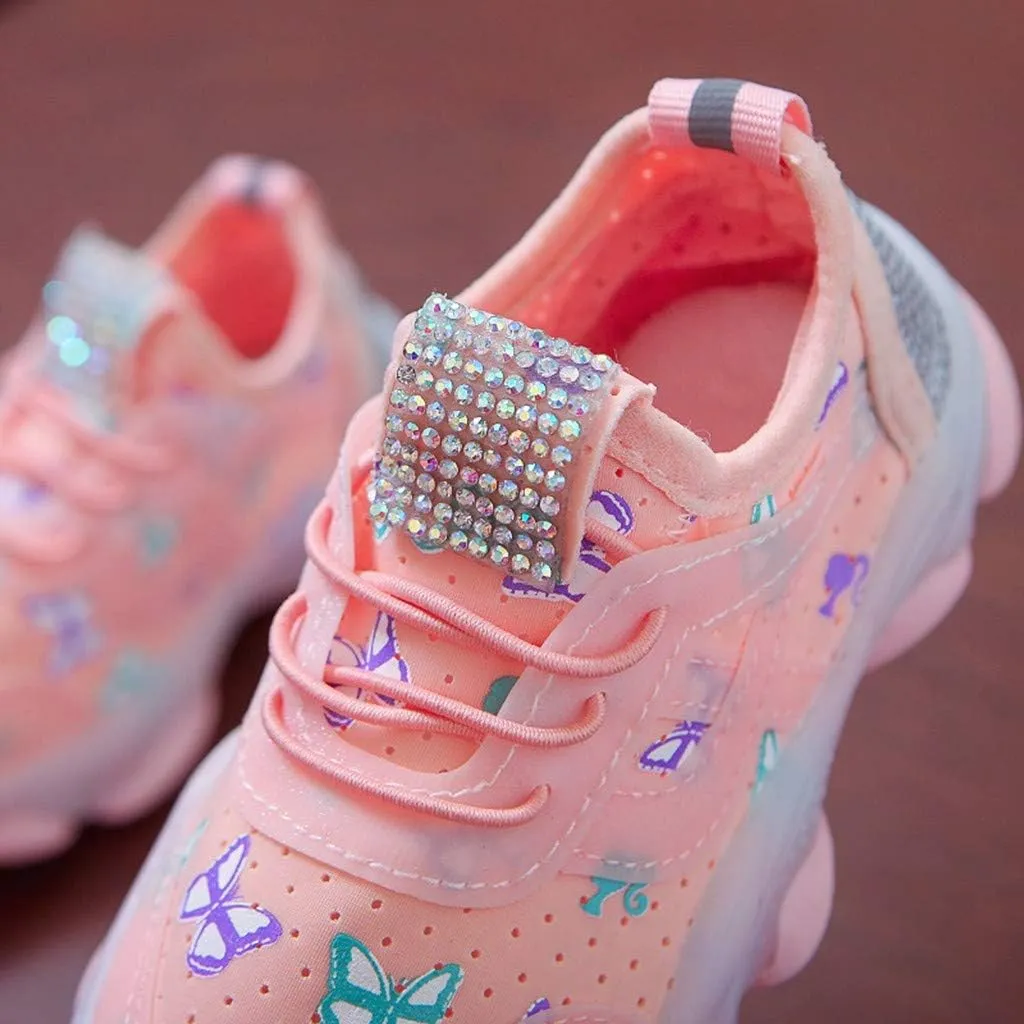 Kids Light Up Shoes Boys Girls Breathable Cute Fashion Flashing Sneaker Toddler Athletic Running First Walking Shoes