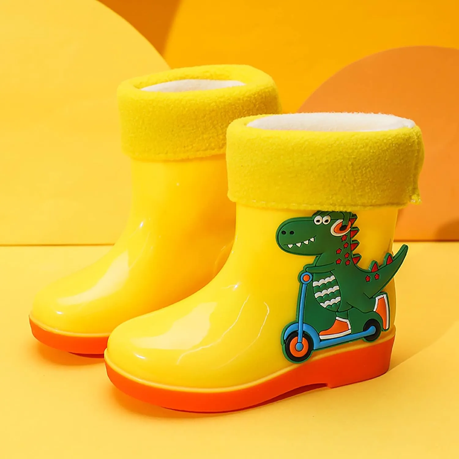 Kids Rain Boots for Girls Boys Toddler Waterproof Rubber Cute Dinosaur Mud Rubber Boots Winter Warm Toddler Boy Shoes