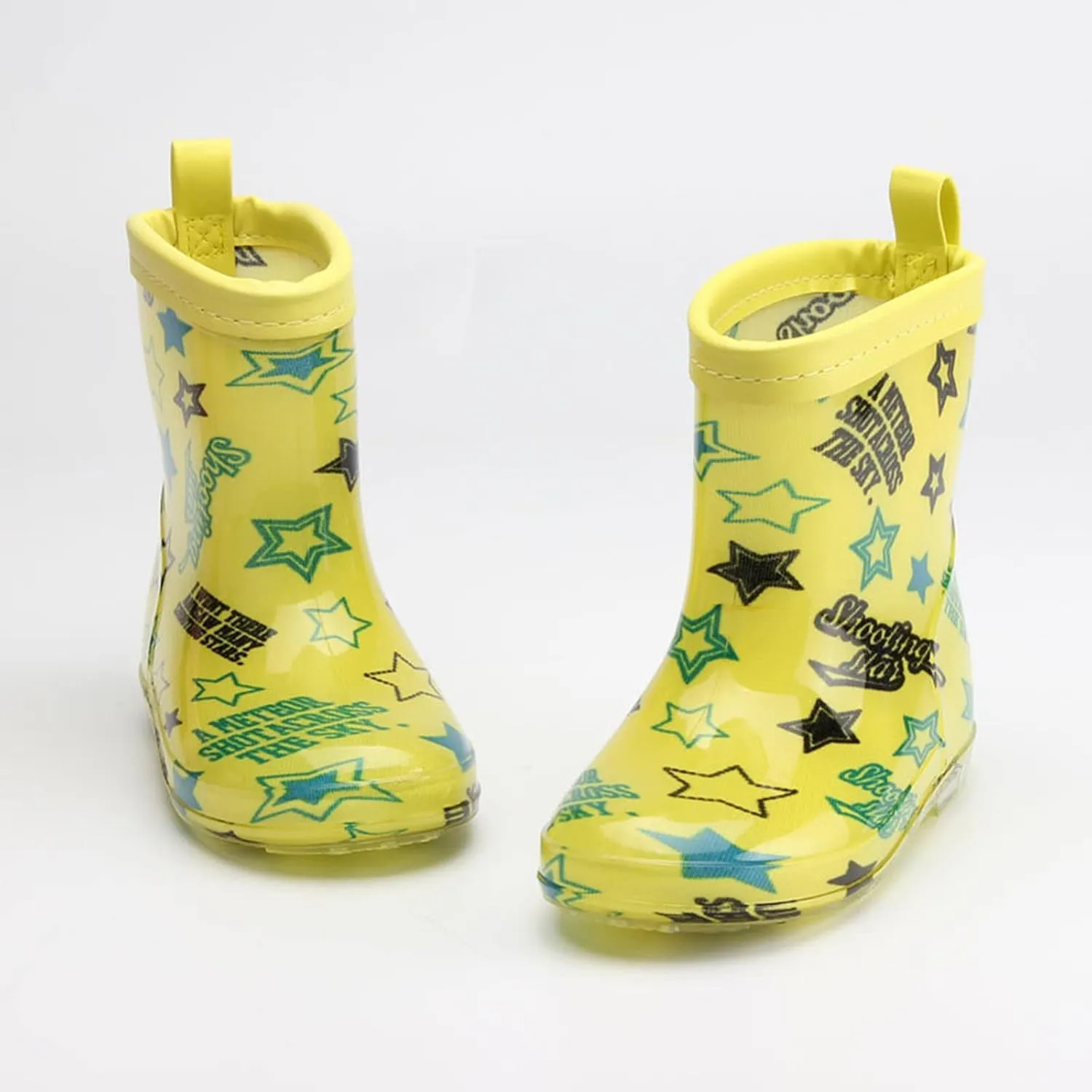 Kids Rain Boots, Toddler Girls Boys Rain Boots Waterproof Water Shoes Non-Slip Mud Boots with Easy-on Handles