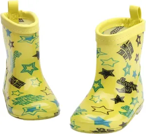 Kids Rain Boots, Toddler Girls Boys Rain Boots Waterproof Water Shoes Non-Slip Mud Boots with Easy-on Handles