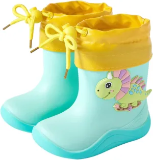 Kids Rain Boots Toddler Rainboots Waterproof Rubber Boys Rain Shoes For Baby Girls With Fun Patterns Kids Mud Boots