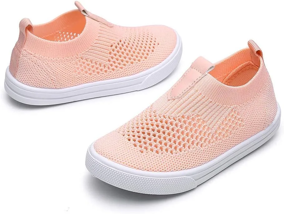 Kids Slip on Sneakers Breathable Flat Shoes for Running Walking Cycling(Toddler/Little Kid)