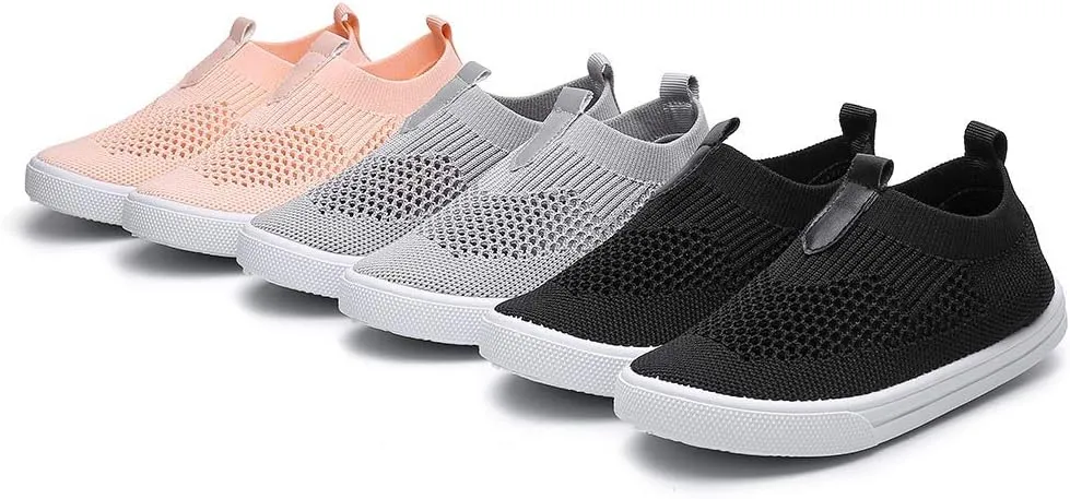 Kids Slip on Sneakers Breathable Flat Shoes for Running Walking Cycling(Toddler/Little Kid)