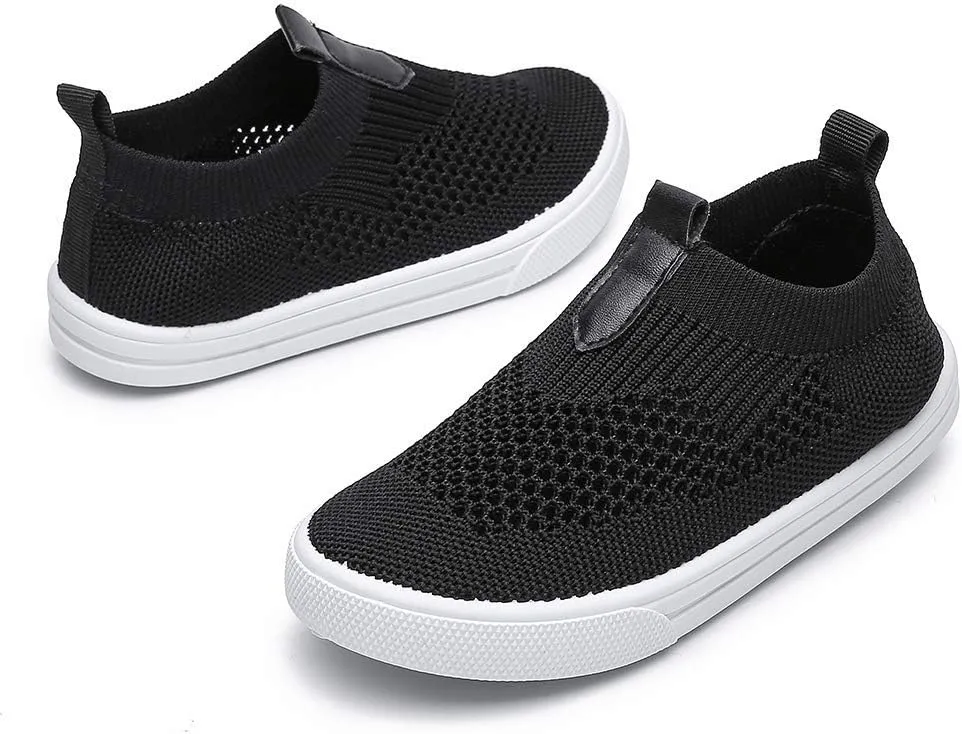 Kids Slip on Sneakers Breathable Flat Shoes for Running Walking Cycling(Toddler/Little Kid)