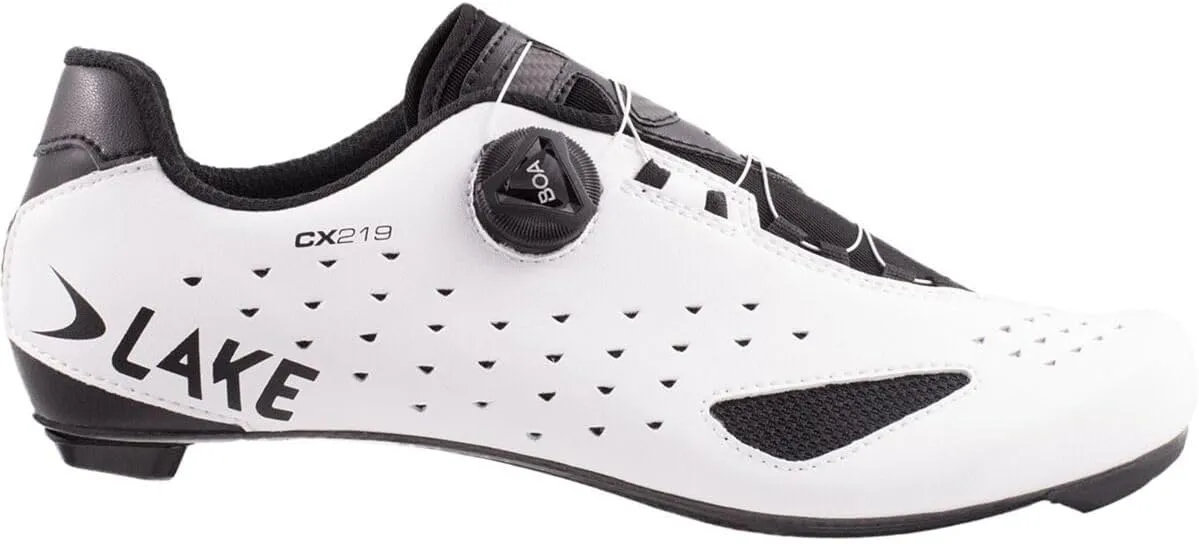 Lake Cx219 Wide Cycling Shoe - Men's White/Black, 40.5
