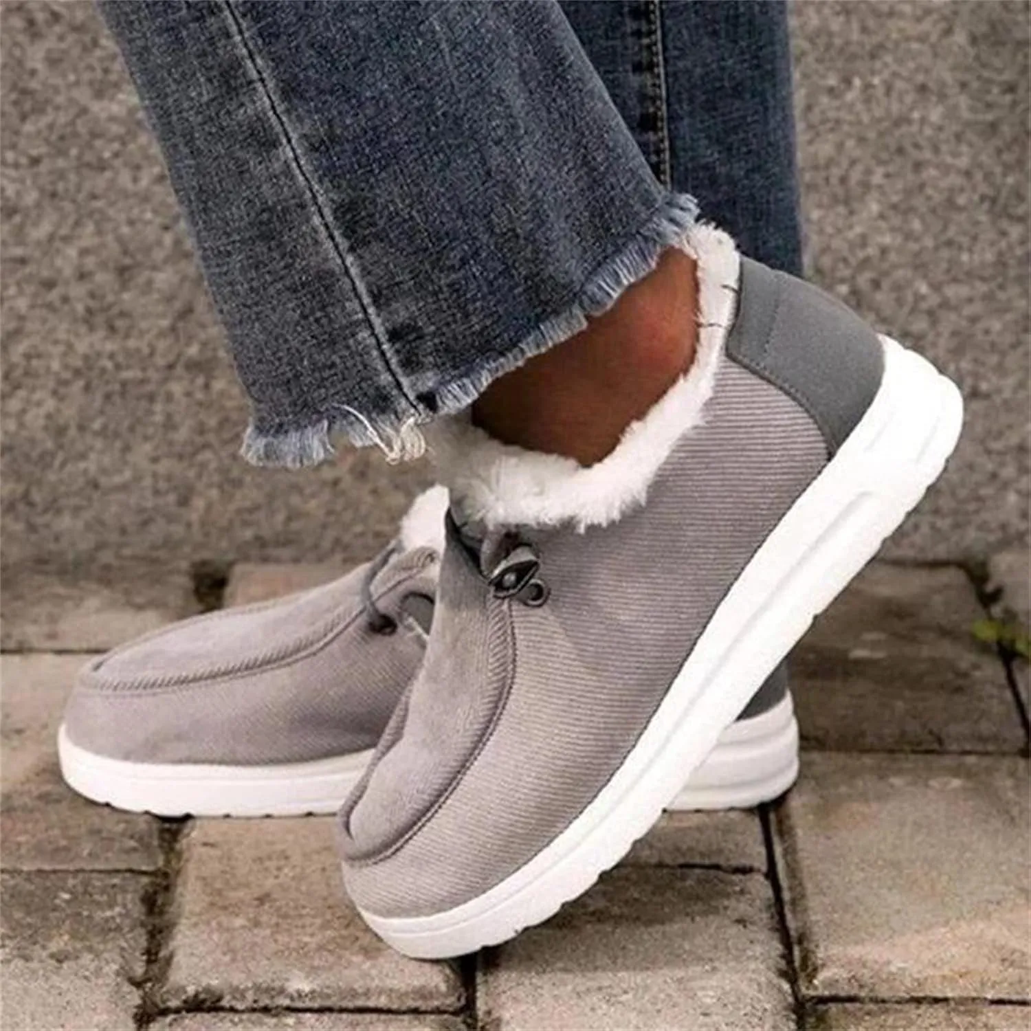 Lausiuoe Winter Boots For Women Fashion Snow Boots Fur Lining Warm Casual Trendy Outdoor Comfortable Fuzzy Shoes 2024