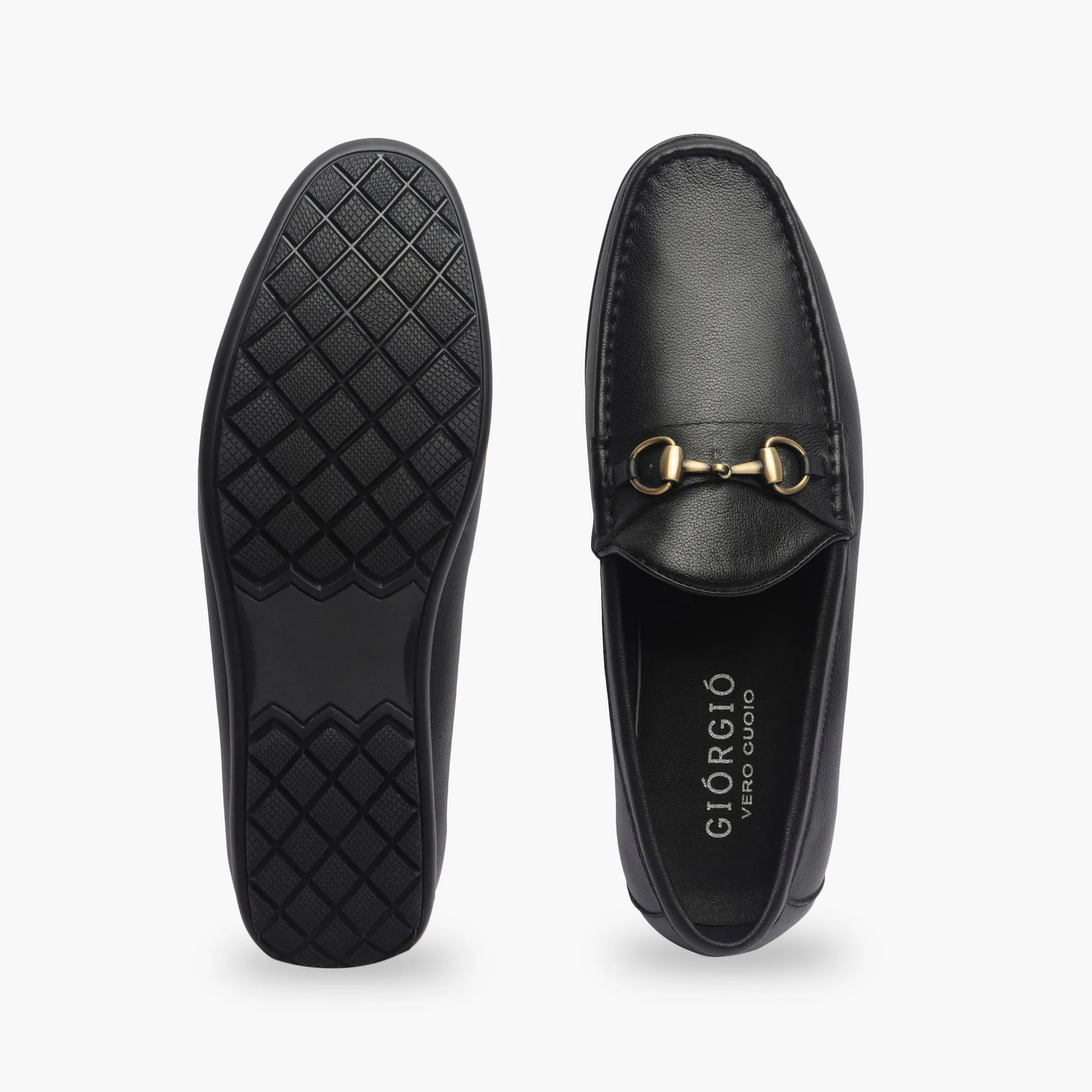 Leather Loafers with Buckle