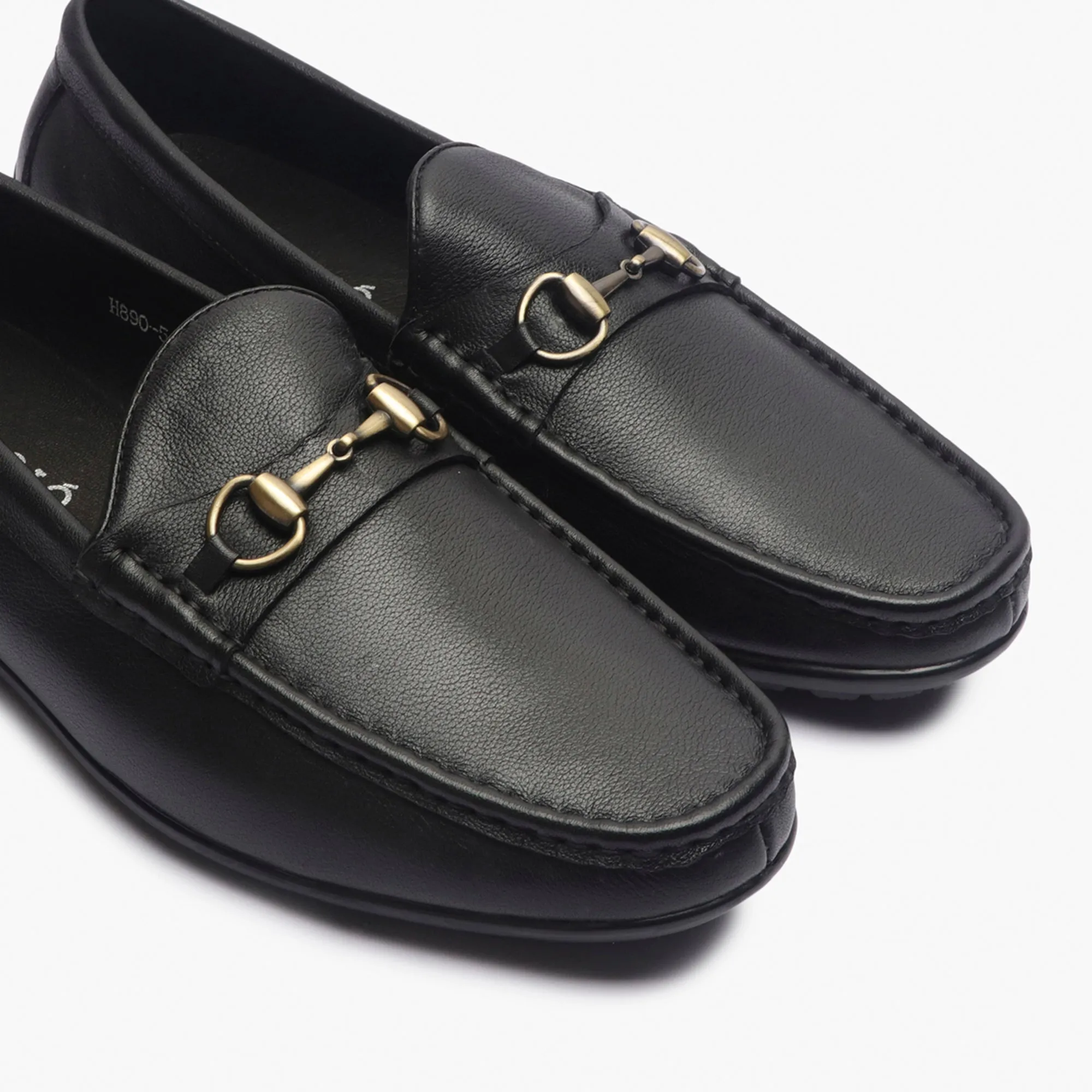 Leather Loafers with Buckle