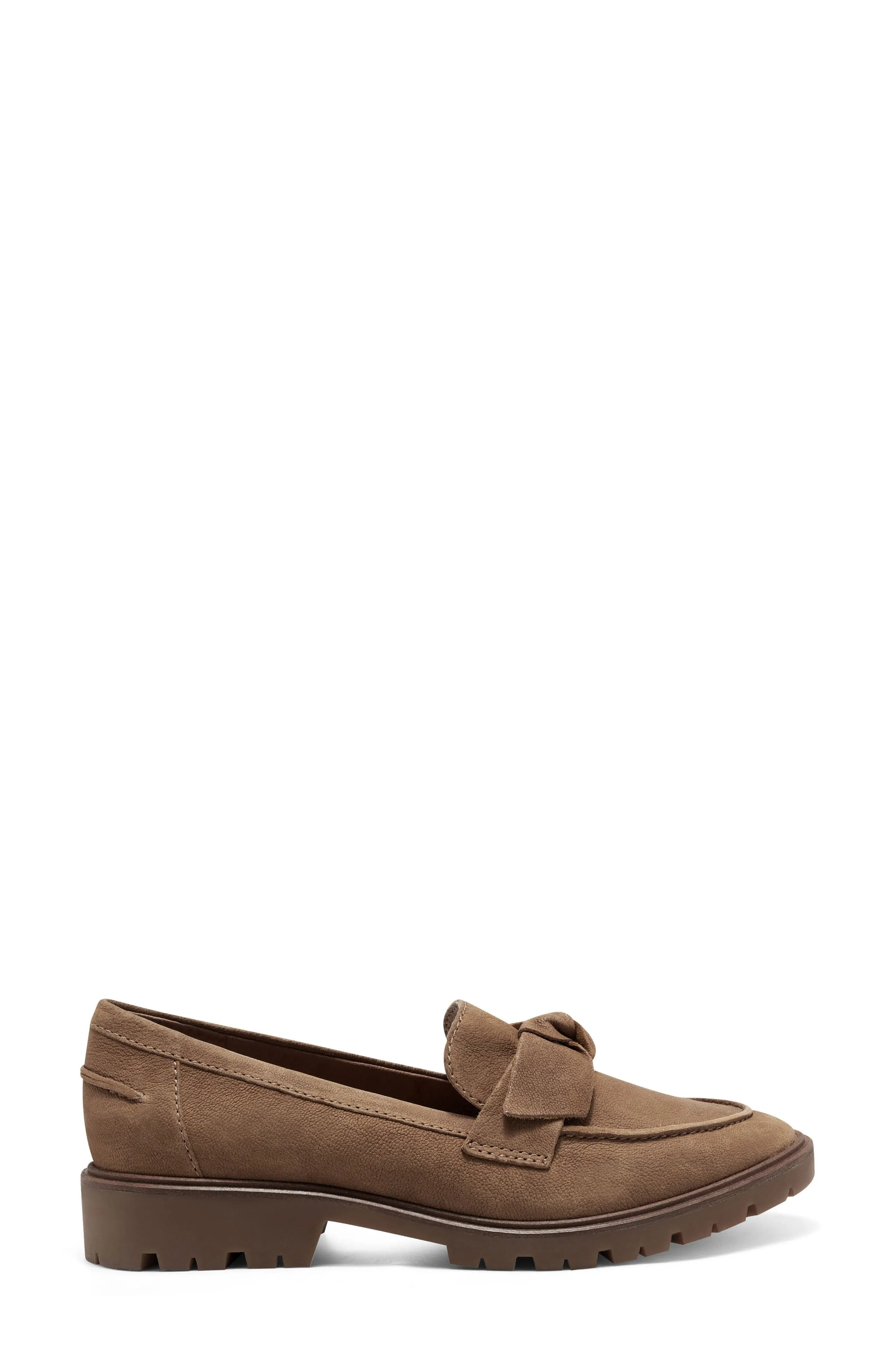 Lucky Brand Tamio Topogan Tan Slip On Flat Knot Bow Detail Lug Sole Loafers