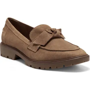 Lucky Brand Tamio Topogan Tan Slip On Flat Knot Bow Detail Lug Sole Loafers