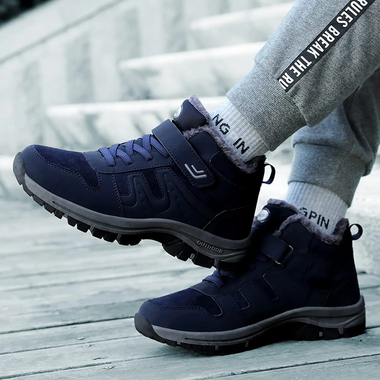 Men Work Boots Non Steel Toe Hiking Sneakers Warm Ankle Womens Safety Toe Shoes Wide Width Platform Sneakers Lightweight Safety Hike Grounded Footwear