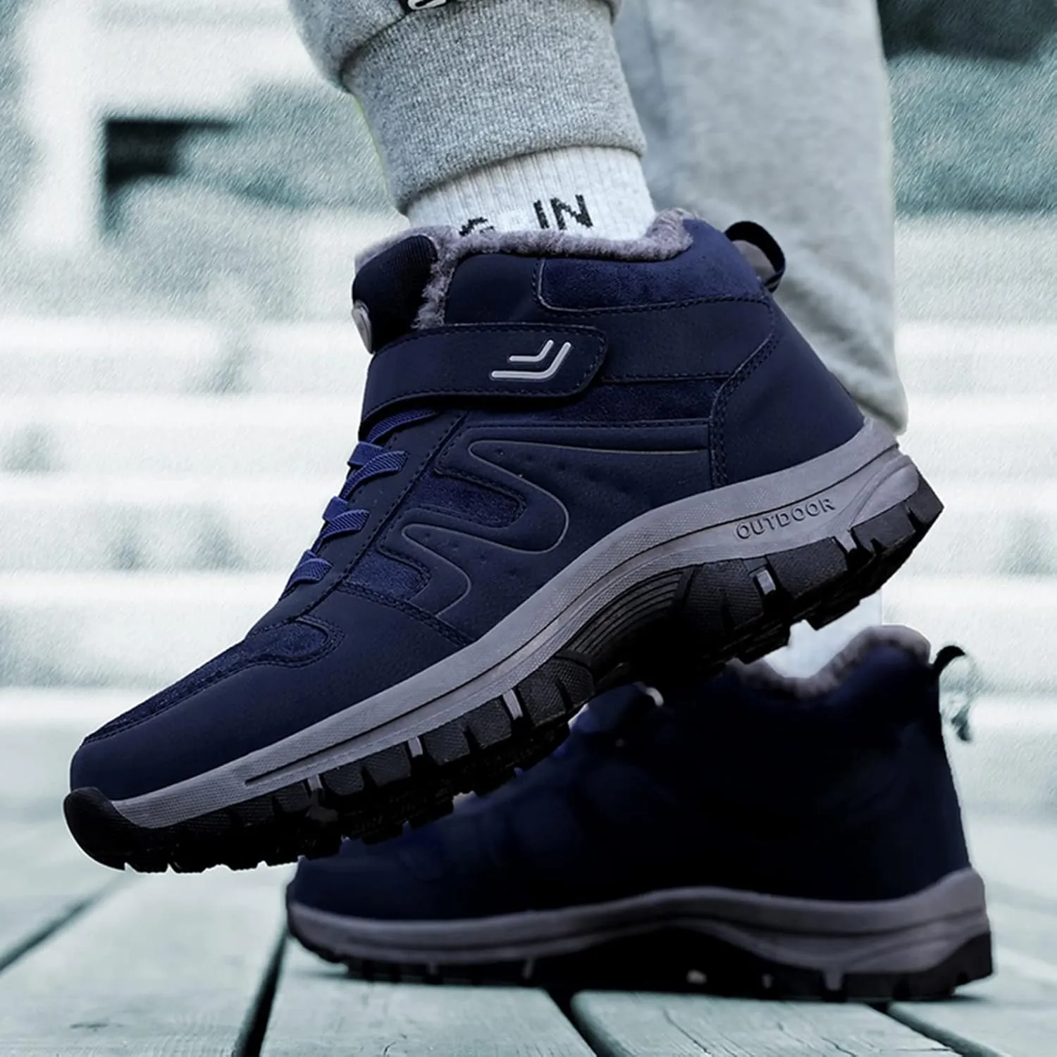 Men Work Boots Non Steel Toe Hiking Sneakers Warm Ankle Womens Safety Toe Shoes Wide Width Platform Sneakers Lightweight Safety Hike Grounded Footwear
