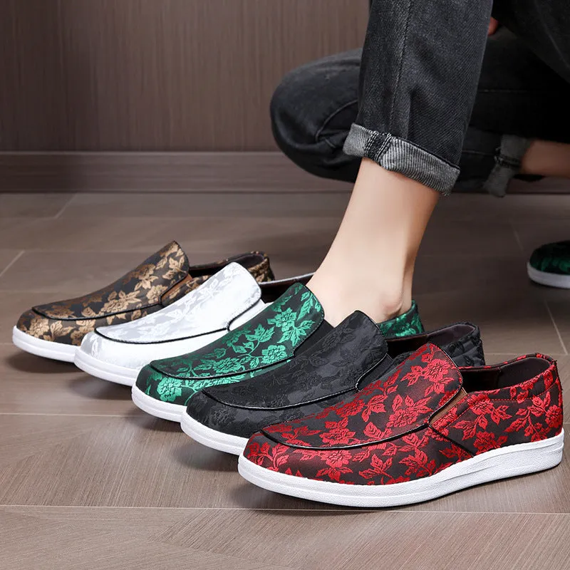 Men's embroidered soft and comfortable loafers