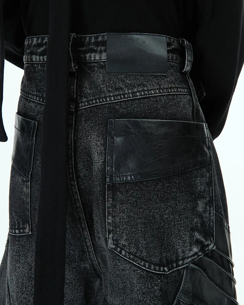 Moto-Style Heavy-Duty Panelled Pants