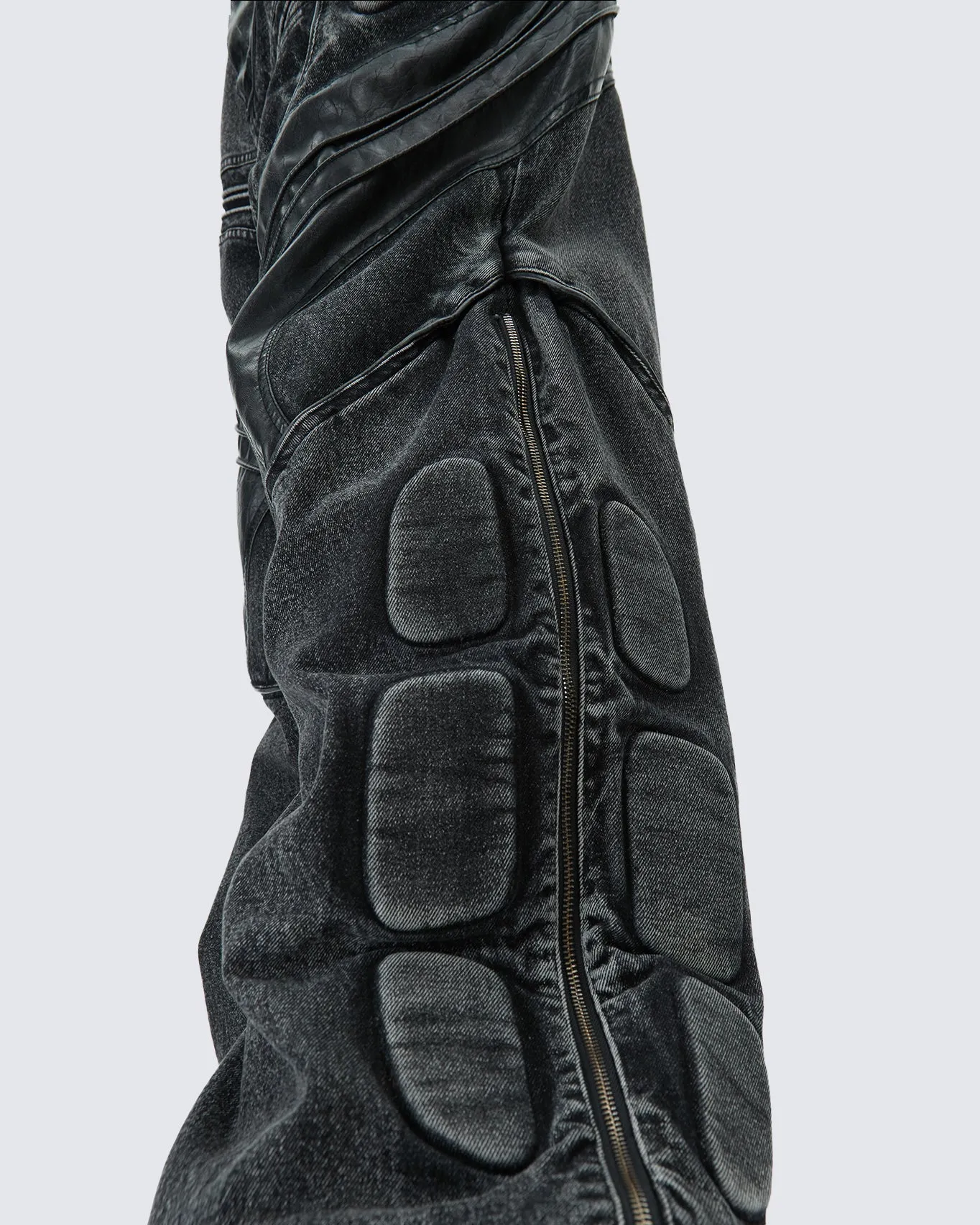 Moto-Style Heavy-Duty Panelled Pants