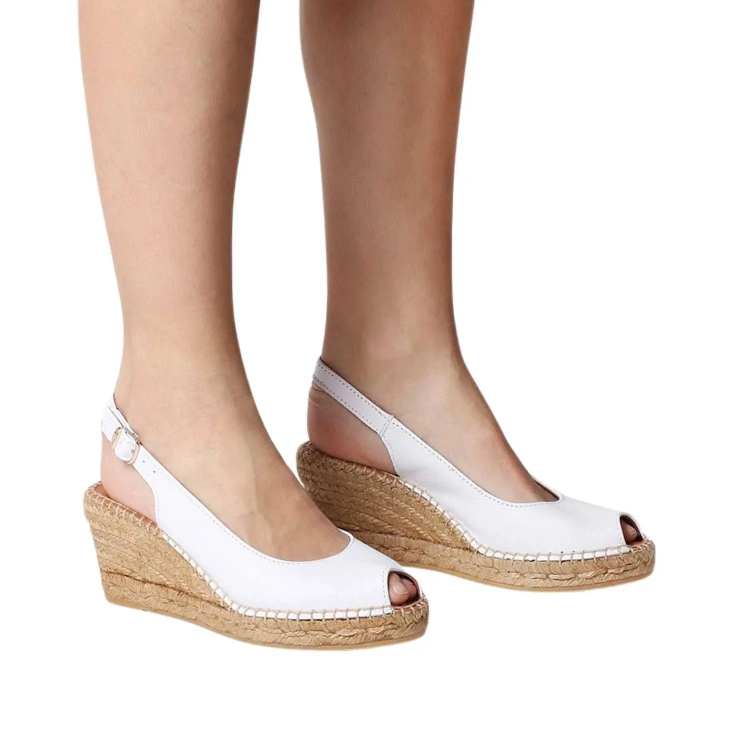Plain Leather Wedge Espadrille for Women - Croacia