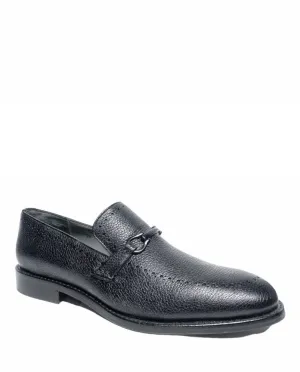 Q32VNVN - Cuadra black fashion deerskin bit loafer shoes for men