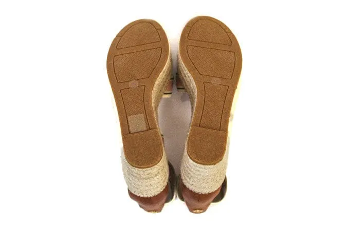"Frieda" Cross Strap Espadrille Platform Wedges